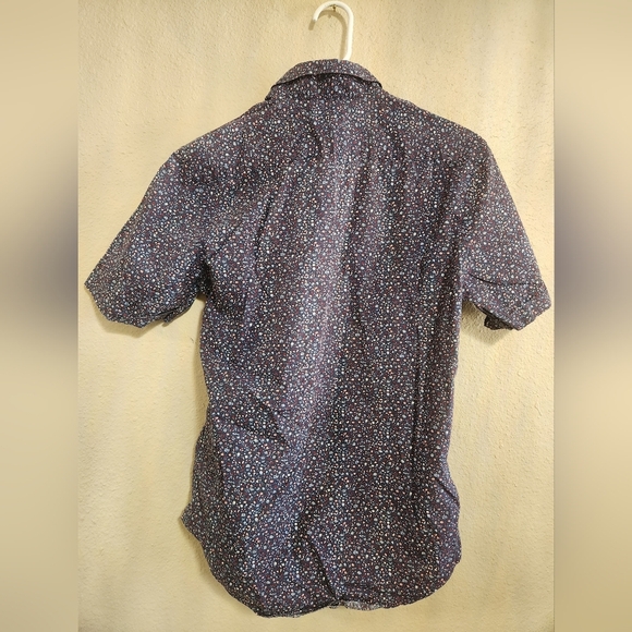 Zara Navy Floral Button Down Shirt - Picture 6 of 6